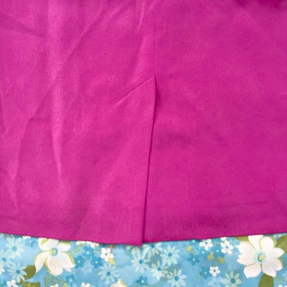 90s Magenta Silk Crepe Satin Mini Skirt - Picture 8 of 11